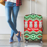 New Zealand Christmas In July Luggage Cover Meri Kirihimete Hei Tiki Taniko Motifs Seamless
