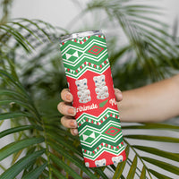 New Zealand Christmas In July Skinny Tumbler Meri Kirihimete Hei Tiki Taniko Motifs Seamless