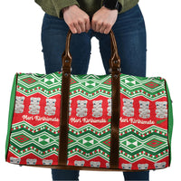 New Zealand Christmas In July Travel Bag Meri Kirihimete Hei Tiki Taniko Motifs Seamless