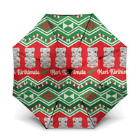 New Zealand Christmas In July Umbrella Meri Kirihimete Hei Tiki Taniko Motifs Seamless