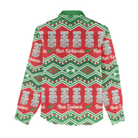 New Zealand Christmas In July Women Casual Shirt Meri Kirihimete Hei Tiki Taniko Motifs Seamless