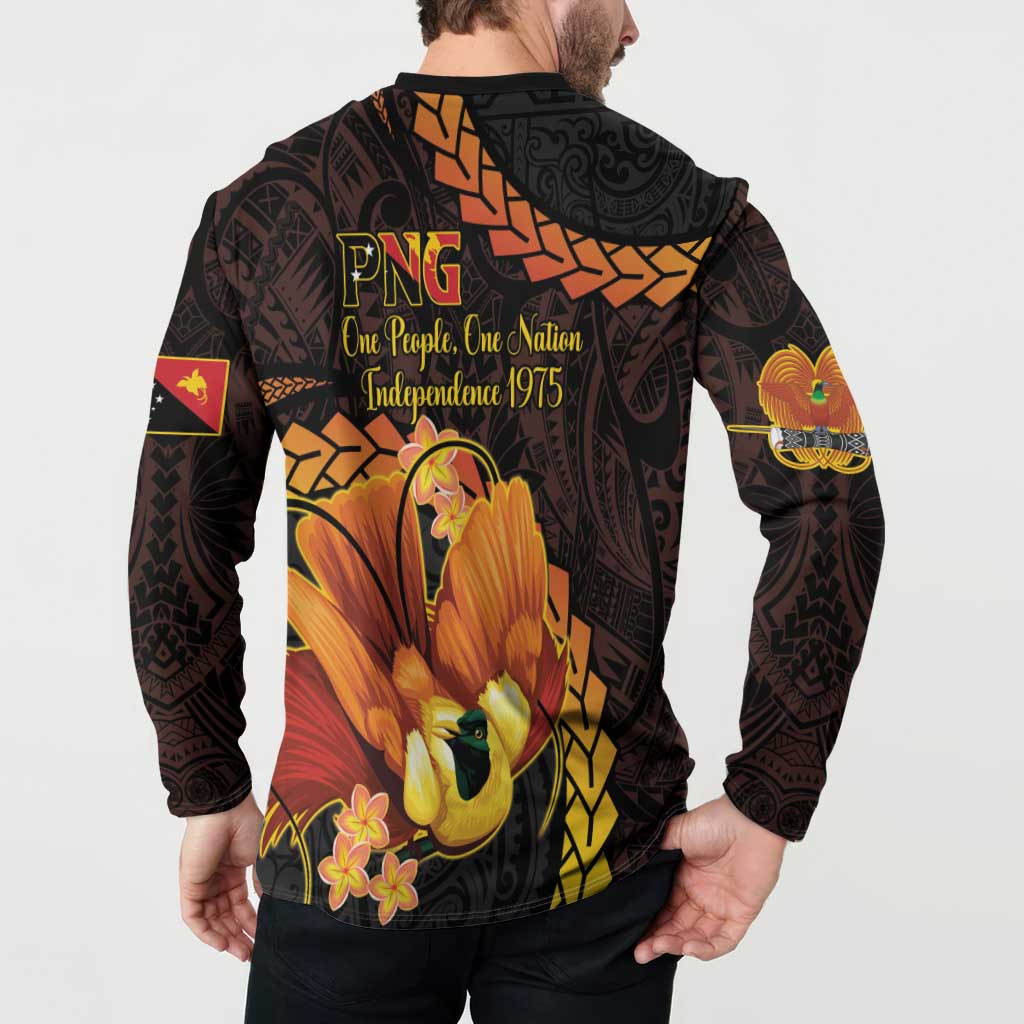 Papua New Guinea Independence Day Button Sweatshirt 50th Anniversary Papua Niu Gini Bird Of Paradise LT14