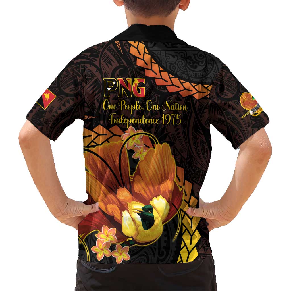 Papua New Guinea Independence Day Family Matching Off Shoulder Short Dress and Hawaiian Shirt 50th Anniversary Papua Niu Gini Bird Of Paradise LT14 - Polynesian Pride