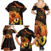 Papua New Guinea Independence Day Family Matching Summer Maxi Dress and Hawaiian Shirt 50th Anniversary Papua Niu Gini Bird Of Paradise LT14