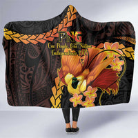 Papua New Guinea Independence Day Hooded Blanket 50th Anniversary Papua Niu Gini Bird Of Paradise LT14