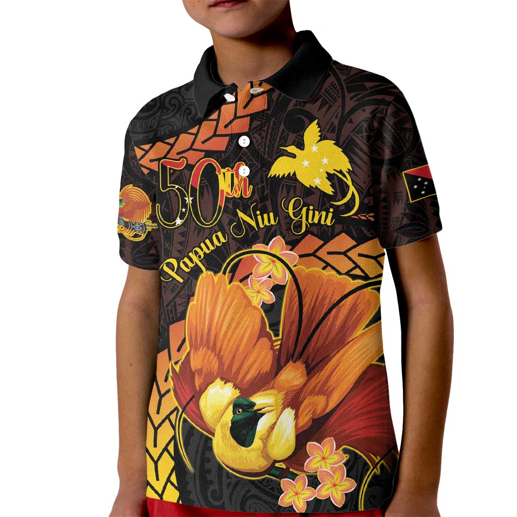 Papua New Guinea Independence Day Kid Polo Shirt 50th Anniversary Papua Niu Gini Bird Of Paradise LT14