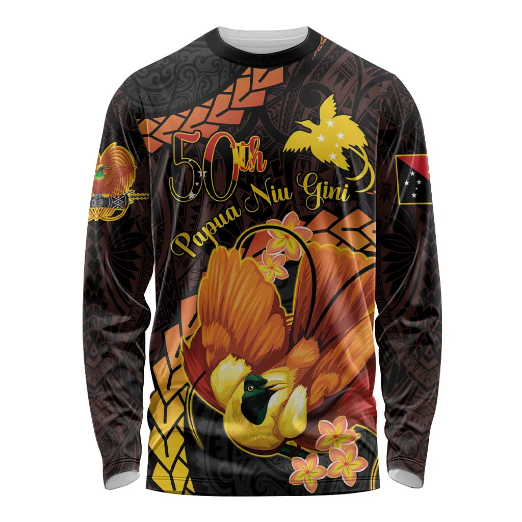 Papua New Guinea Independence Day Long Sleeve Shirt 50th Anniversary Papua Niu Gini Bird Of Paradise LT14