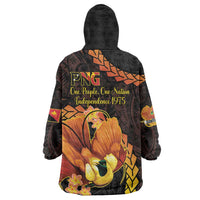 Papua New Guinea Independence Day Wearable Blanket Hoodie 50th Anniversary Papua Niu Gini Bird Of Paradise LT14