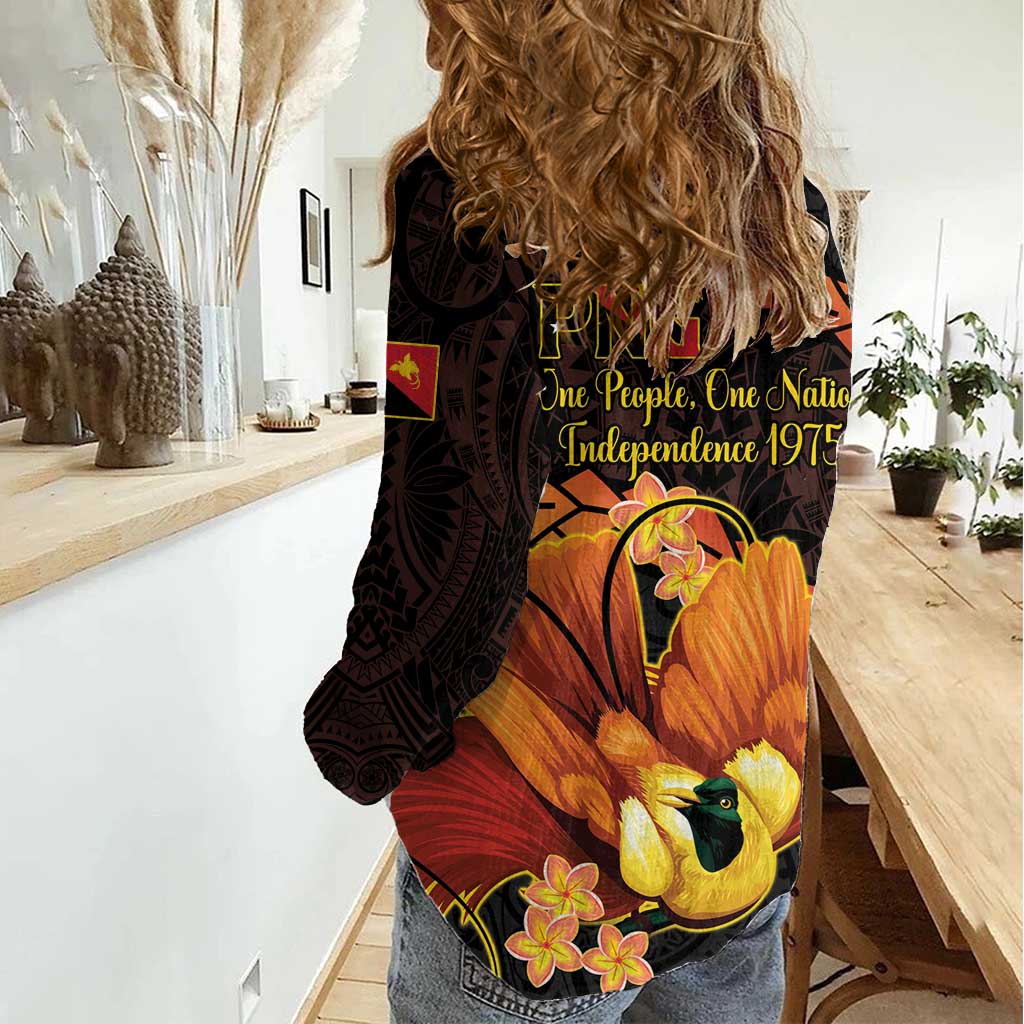 Papua New Guinea Independence Day Women Casual Shirt 50th Anniversary Papua Niu Gini Bird Of Paradise LT14