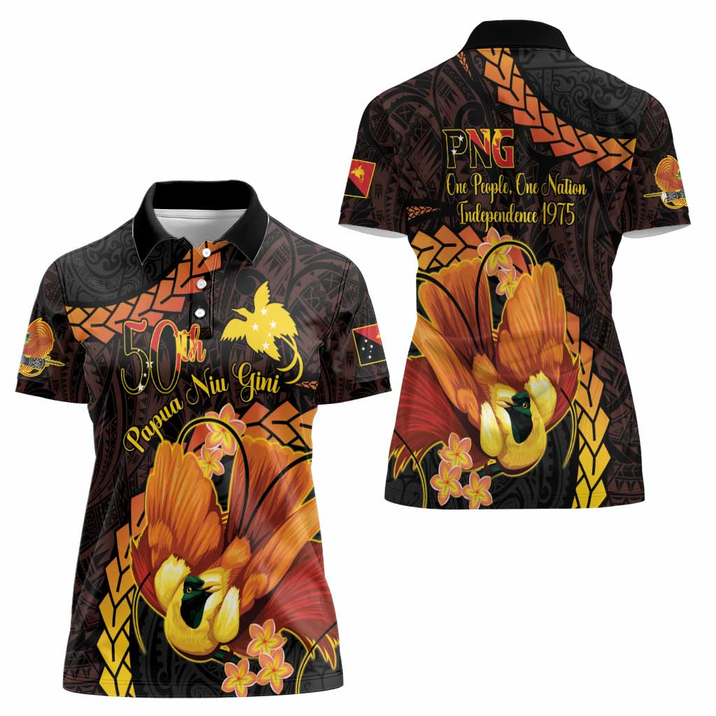 Papua New Guinea Independence Day Women Polo Shirt 50th Anniversary Papua Niu Gini Bird Of Paradise LT14