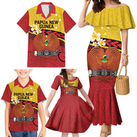 Papua New Guinea Independence Day Family Matching Mermaid Dress and Hawaiian Shirt Since 1975 Unity In Diversity