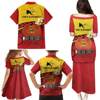 Papua New Guinea Independence Day Family Matching Puletasi and Hawaiian Shirt Since 1975 Unity In Diversity