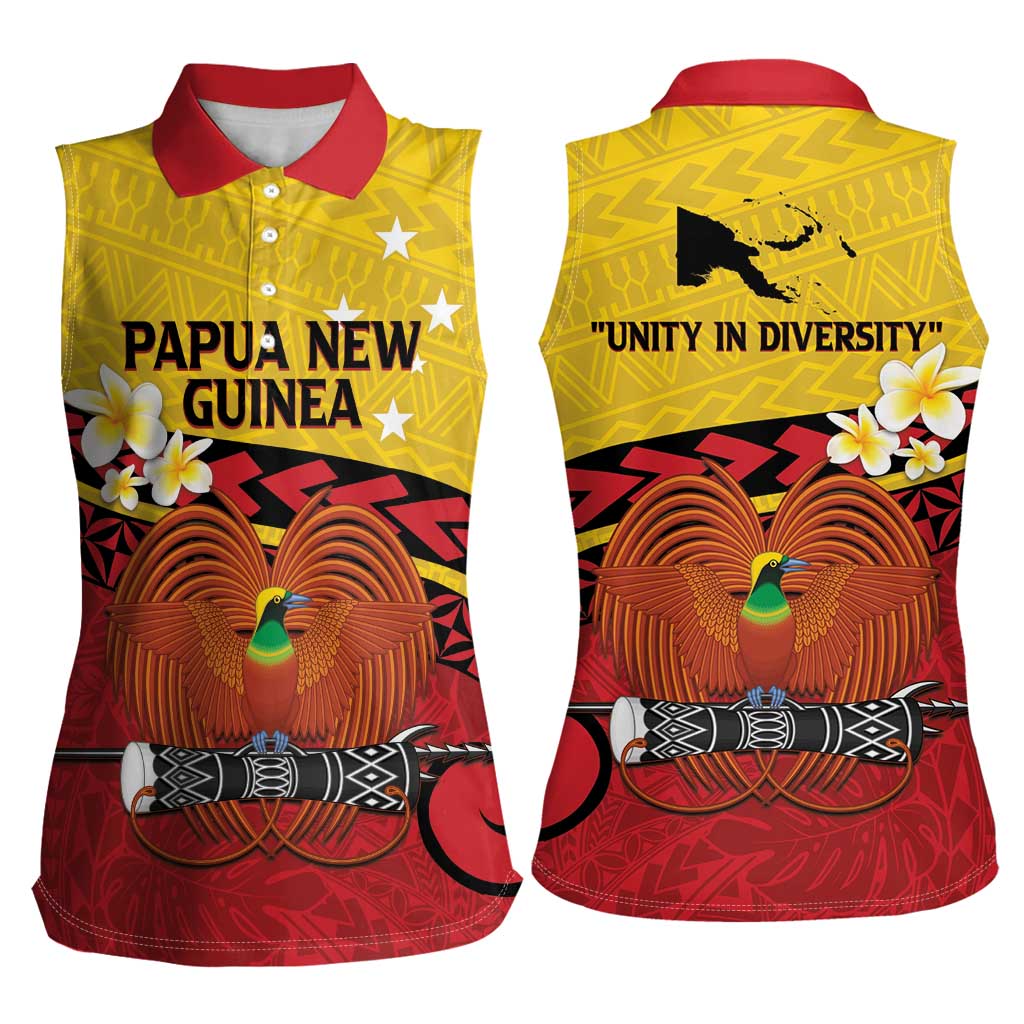 Papua New Guinea Independence Day Women Sleeveless Polo Shirt Since 1975 Unity In Diversity
