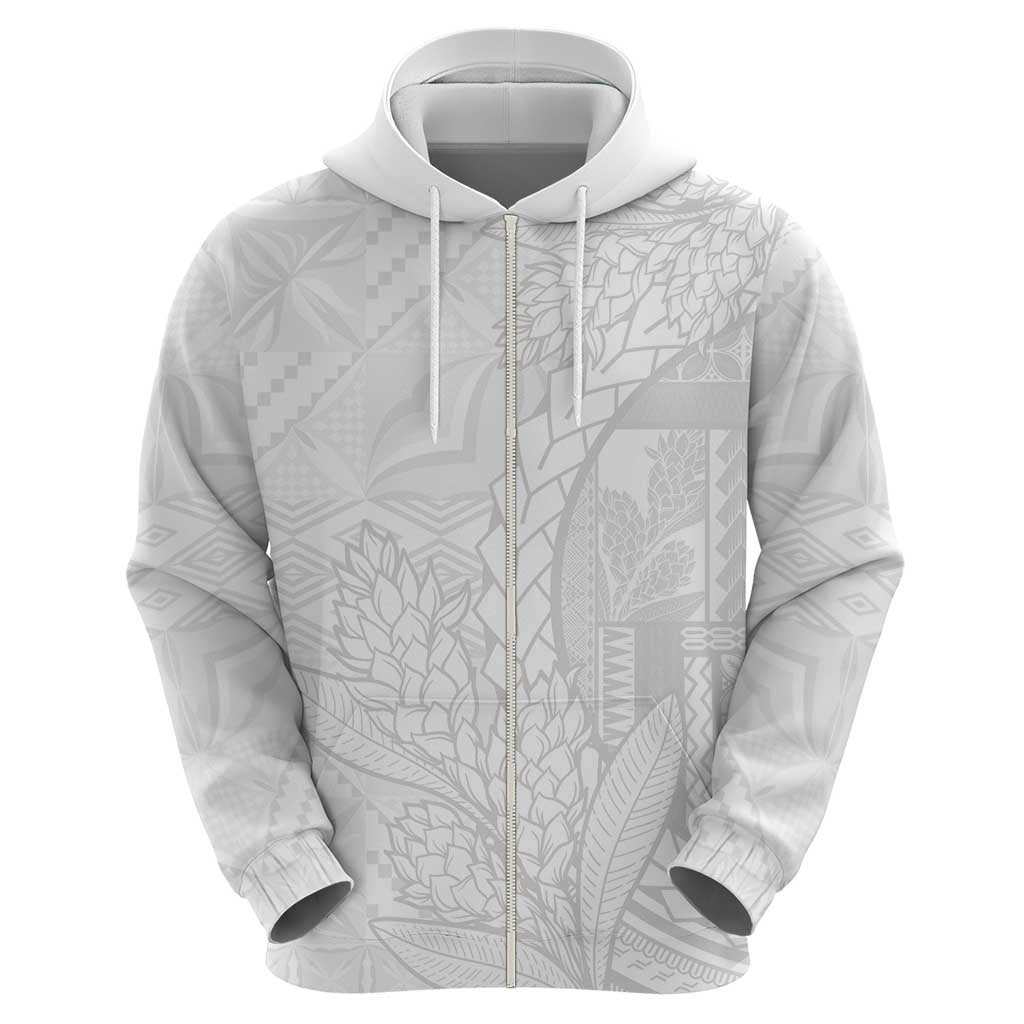 Samoa White Sunday Zip Hoodie Lotu Tamaiti Siapo With Teuila