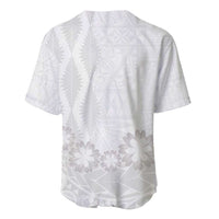 Tonga White Sunday Baseball Jersey Manuia le Aso Sa o Tamaiti Heilala With Ngatu Pattern
