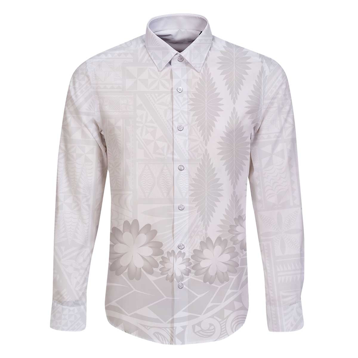 Tonga White Sunday Family Matching Off The Shoulder Long Sleeve Dress and Hawaiian Shirt Manuia le Aso Sa o Tamaiti Heilala With Ngatu Pattern