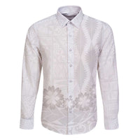 Tonga White Sunday Family Matching Off Shoulder Short Dress and Hawaiian Shirt Manuia le Aso Sa o Tamaiti Heilala With Ngatu Pattern