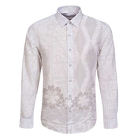 Tonga White Sunday Family Matching Short Sleeve Bodycon Dress and Hawaiian Shirt Manuia le Aso Sa o Tamaiti Heilala With Ngatu Pattern