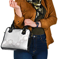 Tonga White Sunday Shoulder Handbag Manuia le Aso Sa o Tamaiti Heilala With Ngatu Pattern