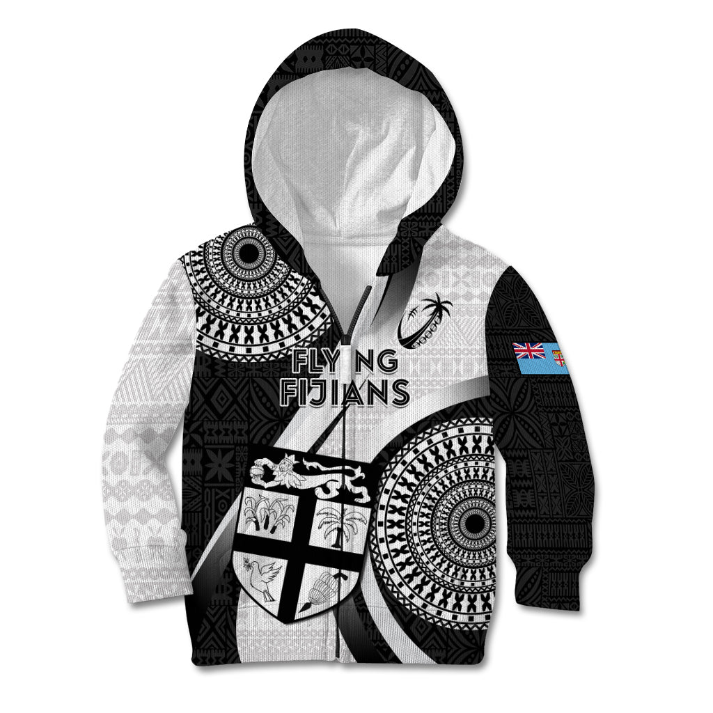 Fiji Rugby Kid Hoodie World Cup 2023 Go Champions Fijian Tapa Black Version LT14 - Polynesian Pride