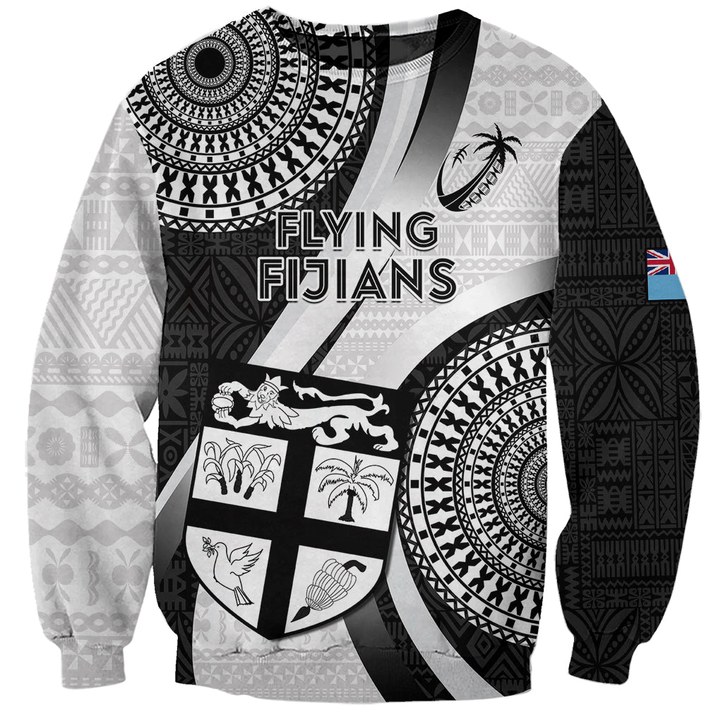 Fiji Rugby Sweatshirt World Cup 2023 Go Champions Fijian Tapa Black Version LT14 Unisex Black - Polynesian Pride