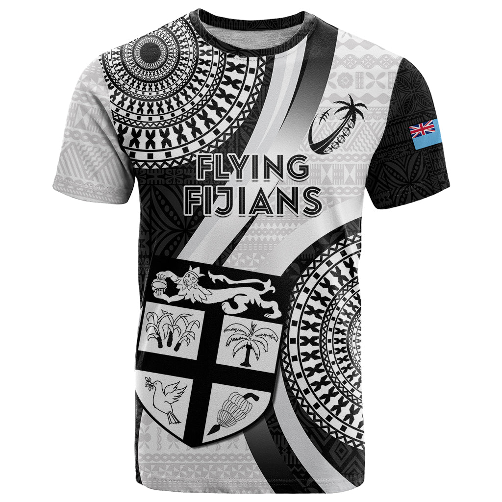 Custom Fiji Rugby T Shirt World Cup 2023 Go Champions Fijian Tapa Black Version LT14 Black - Polynesian Pride