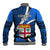 Fiji Rugby Baseball Jacket World Cup 2023 Go Champions Fijian Tapa Blue Version LT14 - Polynesian Pride
