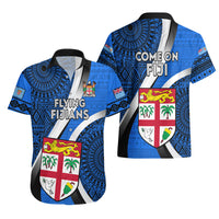 Fiji Rugby Hawaiian Shirt World Cup 2023 Go Champions Fijian Tapa Blue Version LT14 - Polynesian Pride