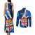 Custom Fiji Rugby Couples Matching Tank Maxi Dress and Long Sleeve Button Shirts World Cup 2023 Go Champions Fijian Tapa Blue Version LT14 - Polynesian Pride
