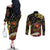 Papua New Guinea 50th Independence Anniversary Couples Matching Off The Shoulder Long Sleeve Dress and Long Sleeve Button Shirt Independen Stet bilong Papua Niu Gini LT14