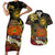 Papua New Guinea 50th Independence Anniversary Couples Matching Short Sleeve Bodycon Dress and Hawaiian Shirt Independen Stet bilong Papua Niu Gini LT14