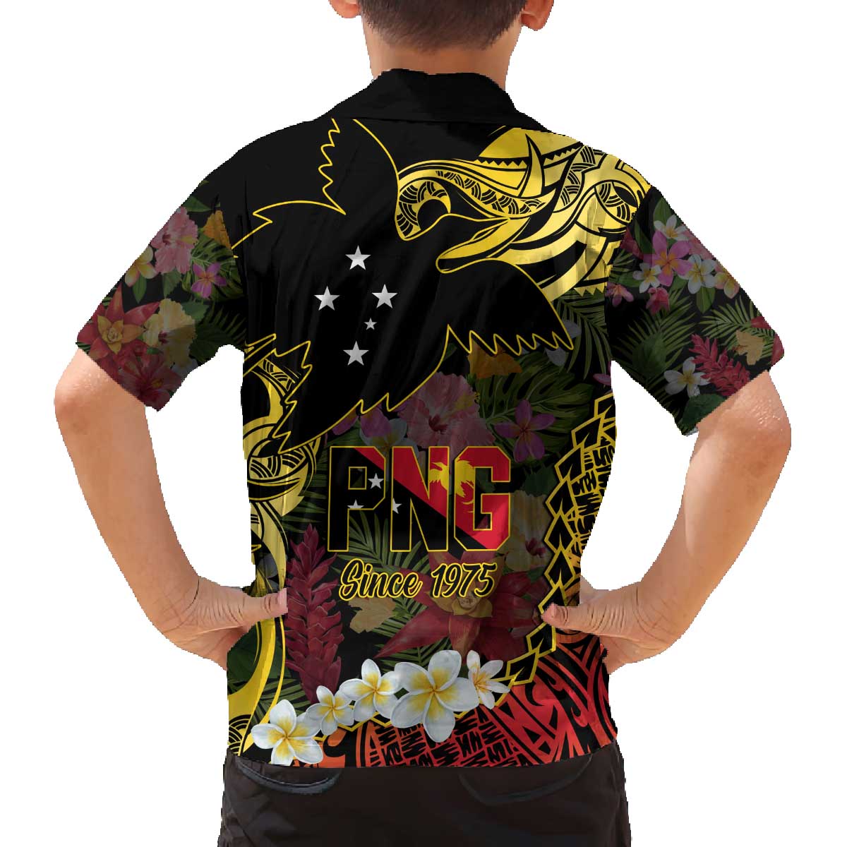 Papua New Guinea 50th Independence Anniversary Family Matching Off The Shoulder Long Sleeve Dress and Hawaiian Shirt Independen Stet bilong Papua Niu Gini LT14 - Polynesian Pride
