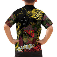 Papua New Guinea 50th Independence Anniversary Family Matching Short Sleeve Bodycon Dress and Hawaiian Shirt Independen Stet bilong Papua Niu Gini LT14 - Polynesian Pride