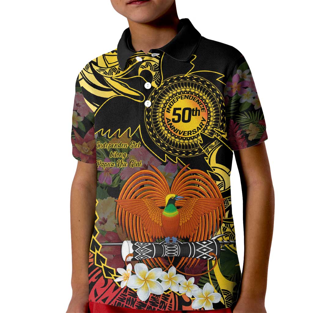 Papua New Guinea 50th Independence Anniversary Kid Polo Shirt Independen Stet bilong Papua Niu Gini LT14