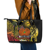 Papua New Guinea 50th Independence Anniversary Leather Tote Bag Independen Stet bilong Papua Niu Gini LT14