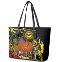 Papua New Guinea 50th Independence Anniversary Leather Tote Bag Independen Stet bilong Papua Niu Gini LT14