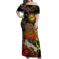 Papua New Guinea 50th Independence Anniversary Off Shoulder Maxi Dress Independen Stet bilong Papua Niu Gini LT14