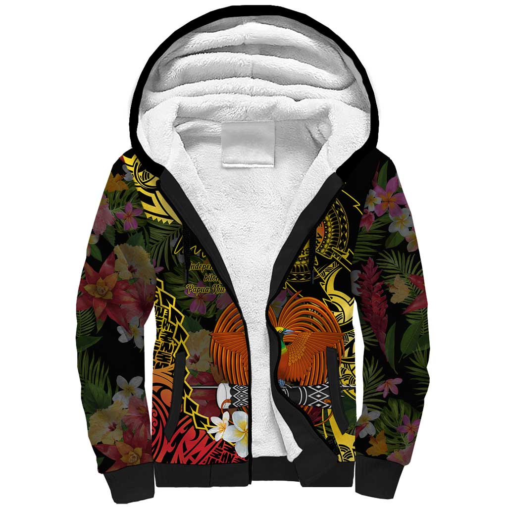 Papua New Guinea 50th Independence Anniversary Sherpa Hoodie Independen Stet bilong Papua Niu Gini LT14