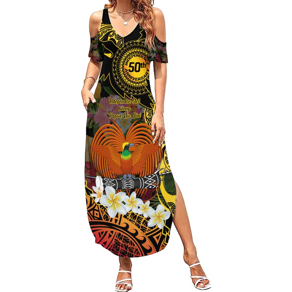 Papua New Guinea 50th Independence Anniversary Summer Maxi Dress Independen Stet bilong Papua Niu Gini LT14