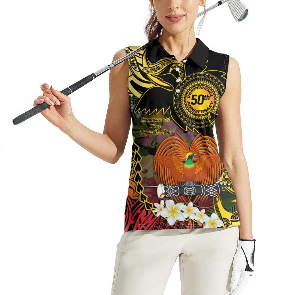 Papua New Guinea 50th Independence Anniversary Women Sleeveless Polo Shirt Independen Stet bilong Papua Niu Gini LT14