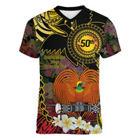 Papua New Guinea 50th Independence Anniversary Women V-Neck T-Shirt Independen Stet bilong Papua Niu Gini LT14