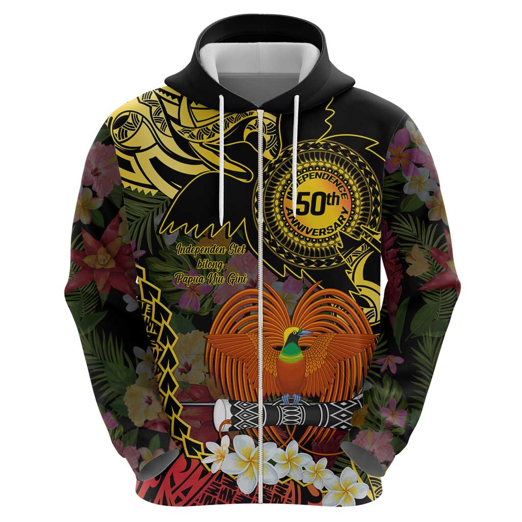 Papua New Guinea 50th Independence Anniversary Zip Hoodie Independen Stet bilong Papua Niu Gini LT14