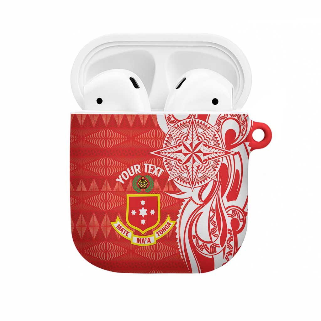 Personalised Kolisi Tonga AirPods Case Mate Maa Tonga Ngatu Pattern - Polynesian Pride