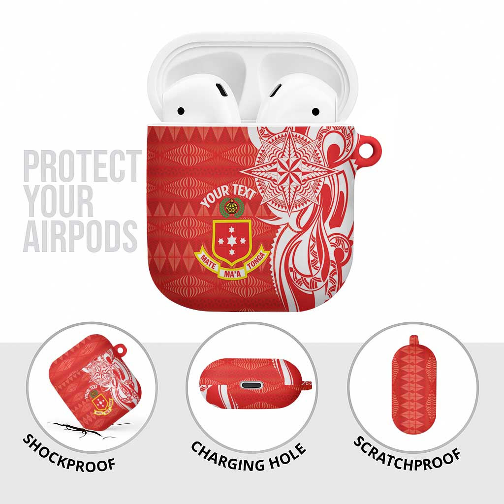 Personalised Kolisi Tonga AirPods Case Mate Maa Tonga Ngatu Pattern - Polynesian Pride
