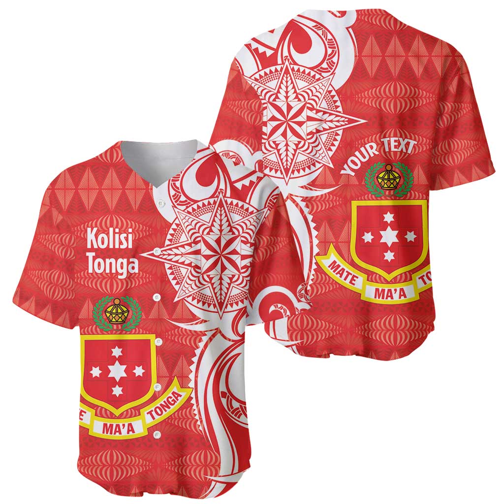 Personalised Kolisi Tonga Baseball Jersey Mate Maa Tonga Ngatu Pattern - Polynesian Pride