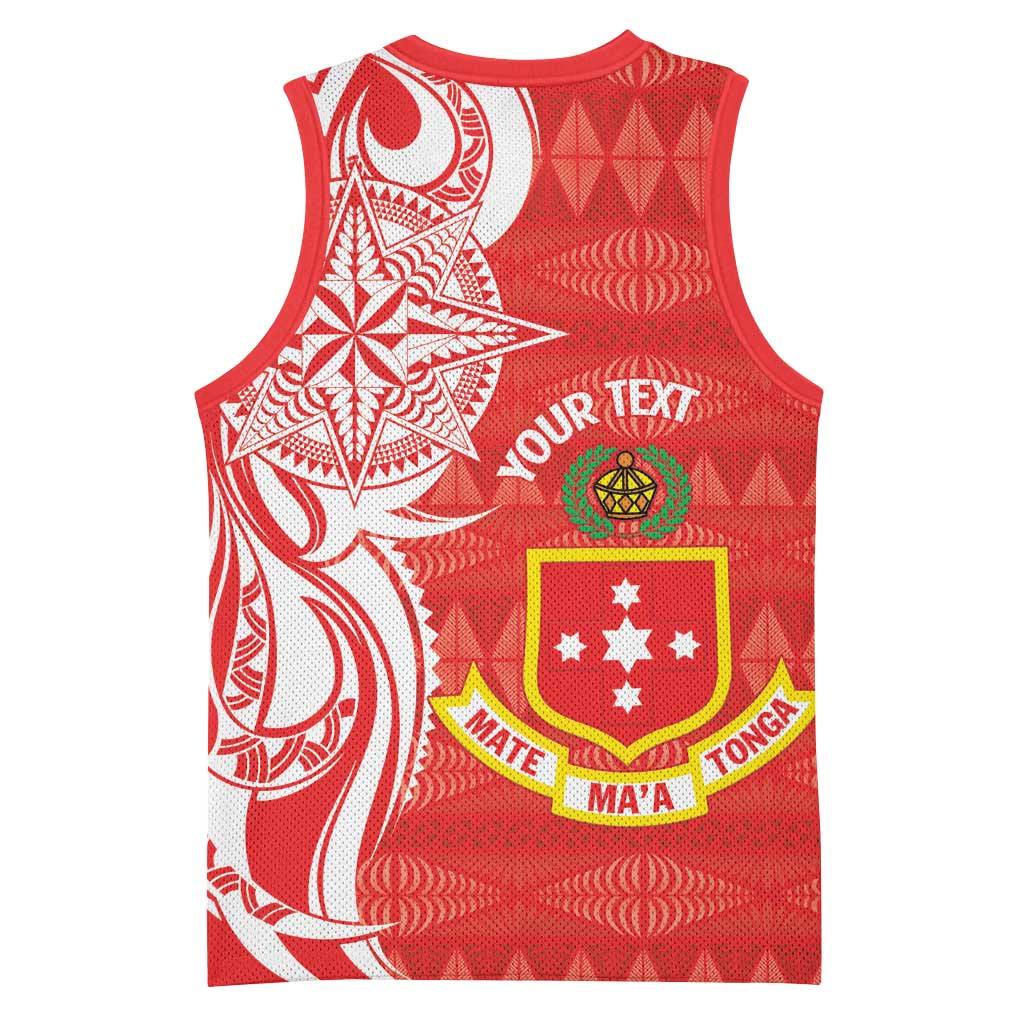 Personalised Kolisi Tonga Basketball Jersey Mate Maa Tonga Ngatu Pattern - Polynesian Pride