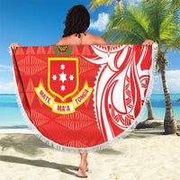 Personalised Kolisi Tonga Beach Blanket Mate Maa Tonga Ngatu Pattern - Polynesian Pride