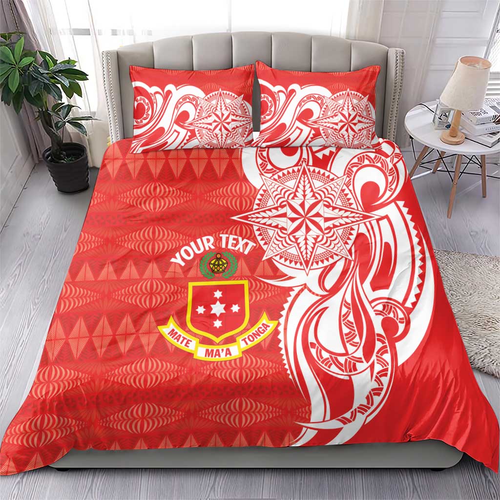 Personalised Kolisi Tonga Bedding Set Mate Maa Tonga Ngatu Pattern - Polynesian Pride