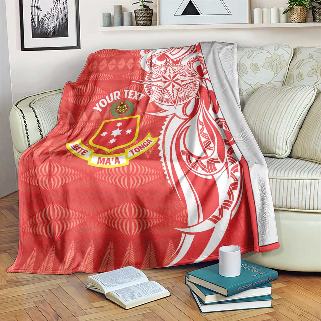 Personalised Kolisi Tonga Blanket Mate Maa Tonga Ngatu Pattern - Polynesian Pride