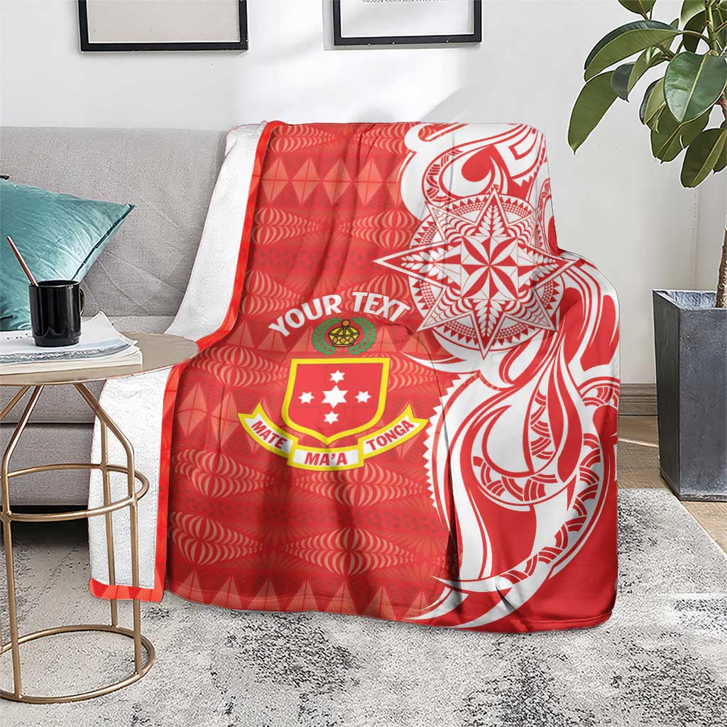 Personalised Kolisi Tonga Blanket Mate Maa Tonga Ngatu Pattern - Polynesian Pride